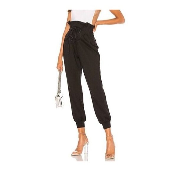Lovers + Friends Black Kylie Paperbag Waist Joggers  X-Small - Picture 1 of 10